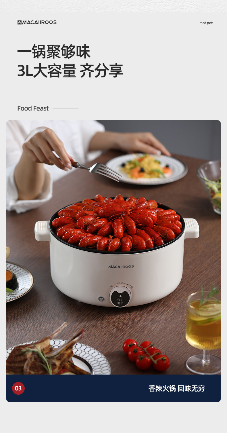 多功能电火锅MC-HG332(米白色有蒸笼)_08