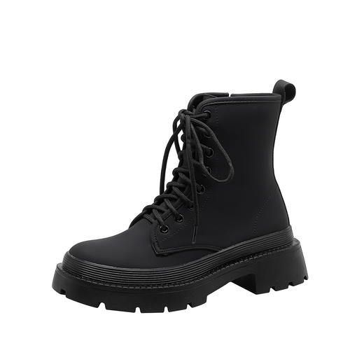 【女鞋专场】2023年秋季新款厚底英伦马丁靴系带薄款粗跟显瘦小个子暗黑系短靴 商品图4