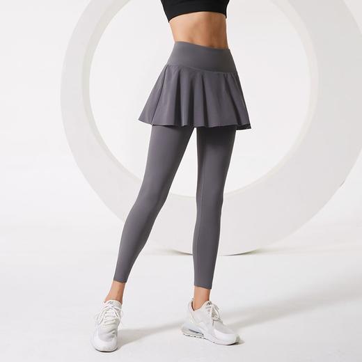 健身裤女加绒晨跑外穿速干透气运动长裤时尚假两件防走光瑜伽长裤 商品图6