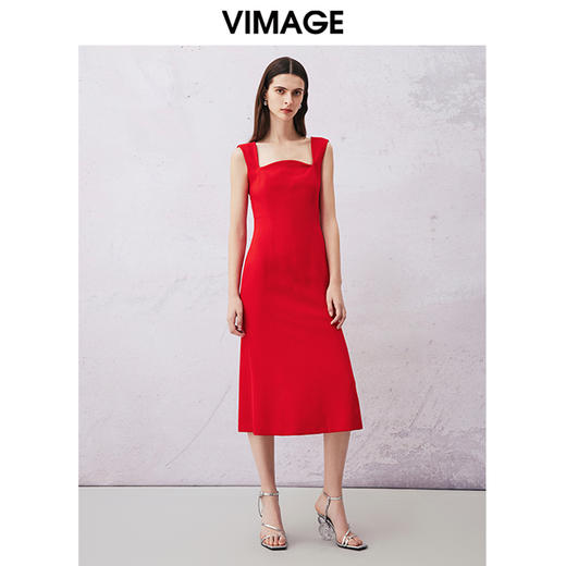 VIMAGE纬漫纪夏季新款显瘦洋气吊带连衣裙V2177708 商品图1