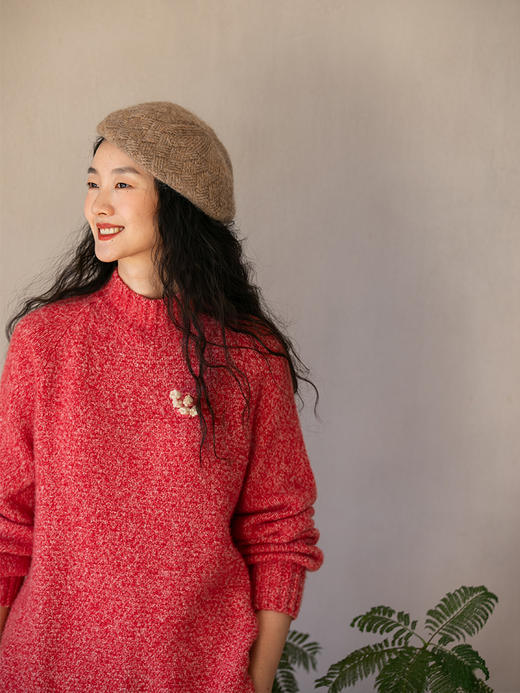 牧衣游原创 毛织手钩花胸针朴实百搭趣味 忘忧【不支持会员折】 商品图2