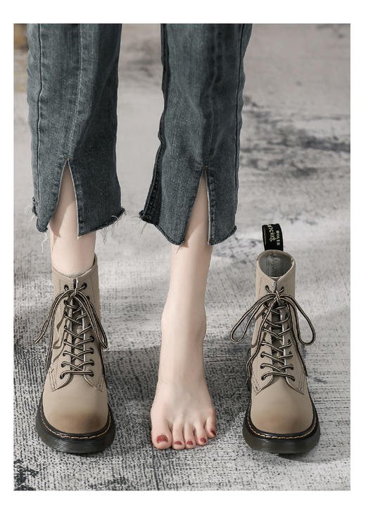 【女鞋专场】经典英伦风工装短靴女2023秋冬新款网红厚底大黄靴马丁靴显瘦靴子 商品图6