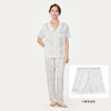 都市丽人好睡好眠春夏睡衣女冰雪丝印花家居服薄款短袖长裤+短裤女士丝质套装LH41B3 商品缩略图1