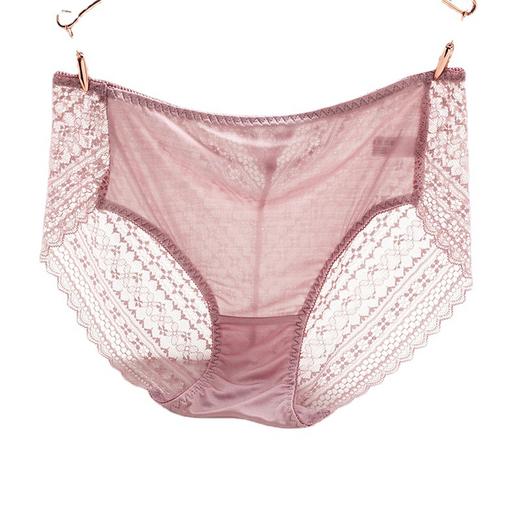 ARN-K116桑蚕丝新款日系少女内裤真丝裆部蕾丝中腰无痕舒适三角裤女批发 商品图4