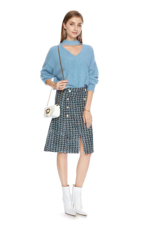 NEW LOOK 蓝色V领挂脖毛衣 4481 商品图4