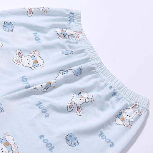 都市丽人眯雅佳好睡好眠春夏睡衣男女童针织人棉提花家居服薄款七分袖长裤童装棉质套装JH42A3 商品图8