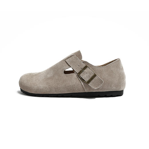 【女鞋专场】三喜同款2023年真皮厚底全包钓鱼勃肯鞋秋冬加绒复古外穿毛毛鞋女 商品图5