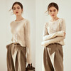 OLrain欧芮儿杏色针织衫女秋冬2023新款简约百搭显瘦晕染套头长袖 商品缩略图4