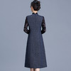 拼结假两件长袖裙，时尚中老年妈妈装牛仔蓝色厚款中长款连衣裙QYM-KED-H1573-Y 商品缩略图2