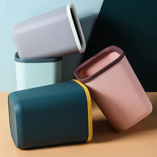 【简约北欧风！大号加厚垃圾桶】家用压圈垃圾桶厚实耐用不变形创意卫生间厨房客厅无盖垃圾篓 商品图0