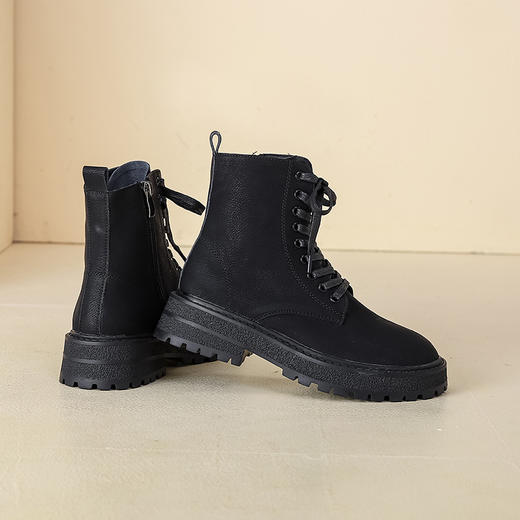 【女鞋专场】真皮英伦风厚底马丁靴女2023年春秋新款百搭短靴复古纯色大黄靴女 商品图2