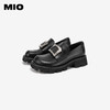 MIO米奥春季纯色中跟深口单鞋简约方扣通勤厚底乐福鞋女鞋M241532618 商品缩略图3