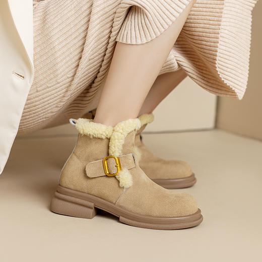 冬季新款，巨保暖羊羔毛厚底马丁靴XWJ-X180-18 商品图5