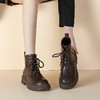 【女鞋专场】新款真皮厚底马丁靴女2023年秋季薄款小个子显瘦短靴潮ins机车靴 商品缩略图6