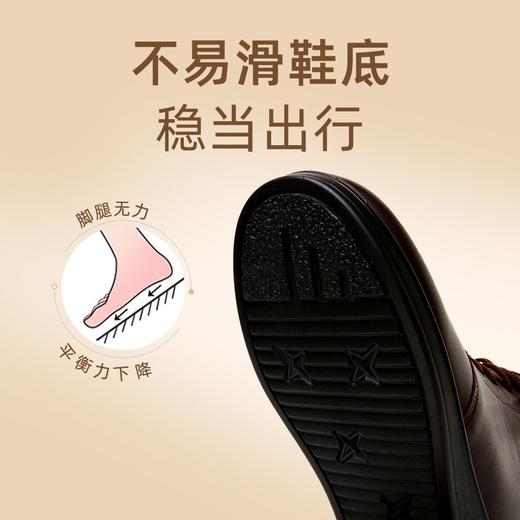 信诺真皮软底妈妈棉鞋2023冬季新款女靴子加绒短靴中老年奶奶皮鞋23M681-2D 商品图1