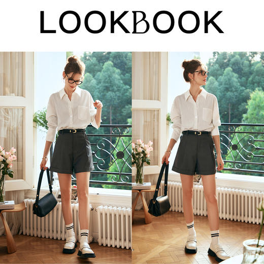 OLrain欧芮儿条纹长袖衬衫女秋冬2023年新款通勤简约设计感上衣 商品图4