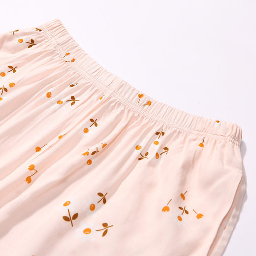 都市丽人生活家居春夏睡衣女梭织人棉家居服薄款短袖长裤女士梭织棉套装LH42B9 商品图7