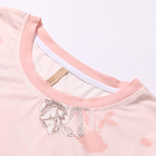 都市丽人生活家居春夏睡衣女抗皱绵家居服薄款短袖长裤女士套装LH42C6 商品图5