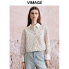 VIMAGE纬漫纪春季新款简约条纹长袖衬衫衬衣女上衣V2109711 商品缩略图3