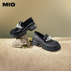 MIO米奥春季乐福鞋圆头中跟闪钻大头乐福鞋学院风单鞋M241527470 商品缩略图0