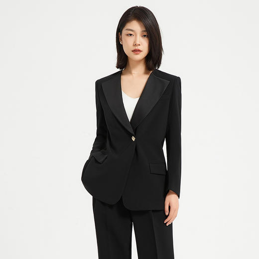 IWY/时尚干练黑色女士职业西服套装气质休闲西服外套韩版名媛上班正装C13518+P33518-黑色 商品图5