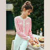 OLrain欧芮儿粉色小香风针织衫女早春2024年新款宽松别致套头毛衣 商品缩略图1