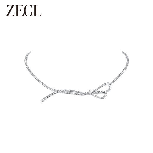 ZEGL设计师锆石飘带蝴蝶结项链女秋冬轻奢小众新款2023爆款锁骨链 商品图0