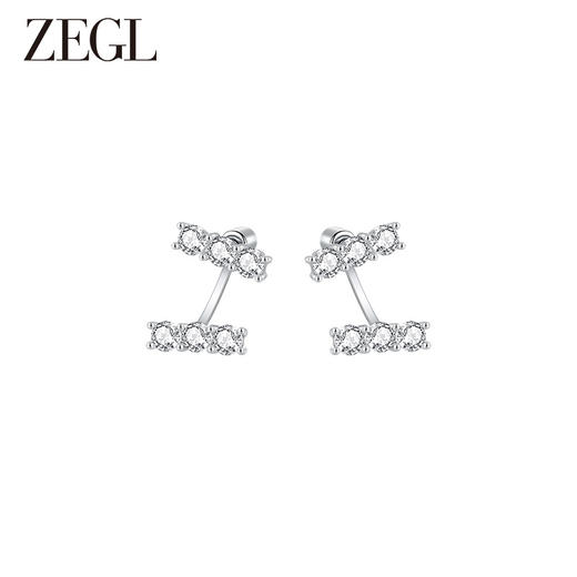 ZEGL简约锆石耳环女轻奢小众设计感高级耳钉气质925银针秋冬耳饰 商品图0