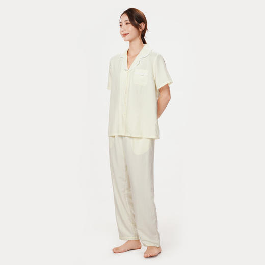 都市丽人生活家居春夏睡衣女软绵绵压花家居服薄款短袖长裤女士套装LH41C5 商品图2