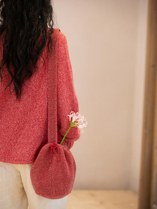 牧衣游原创进口羊毛混纺羊羔毛红色单肩包 嬣嬣【不支持会员折】 商品图3