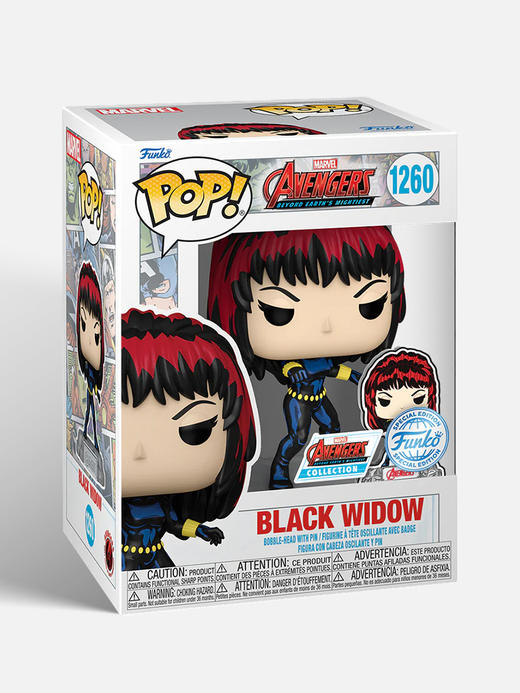 Funko POP Marvel A60 Comic Black Widow w/pin美漫 漫威英雄漫画黑寡妇限定款 附带胸针 70126 商品图3