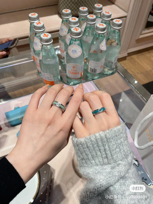 Gucci 古驰   浅绿珐琅戒指 商品图0
