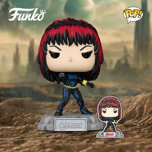 Funko POP Marvel A60 Comic Black Widow w/pin美漫 漫威英雄漫画黑寡妇限定款 附带胸针 70126 商品图1