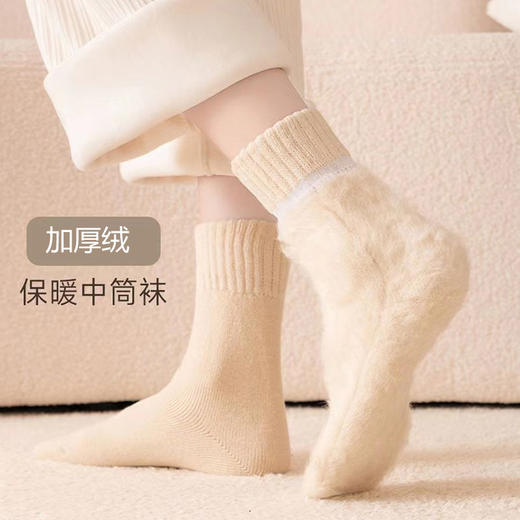 加绒加厚 | 毛绒保暖长筒袜 过膝&中筒款 女款秋冬季袜子 商品图3