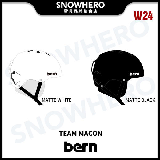 2324 Team Macon Classic Matte Black 滑雪头盔 商品图0