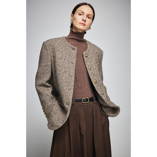 原形法式小香风羊毛大衣女2023秋冬新款西装呢外套廓形气质上衣 商品图2