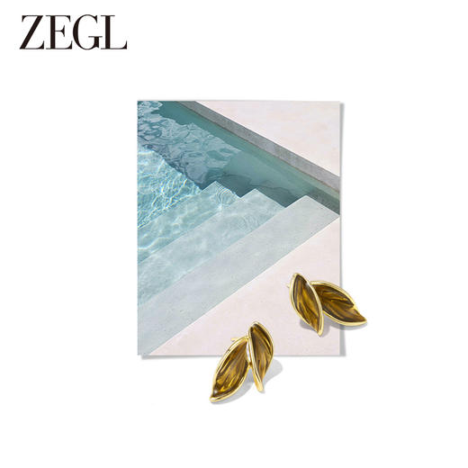 ZEGL棕色落叶耳环女2023新款爆款秋冬耳钉高级感925银针复古耳饰 商品图1