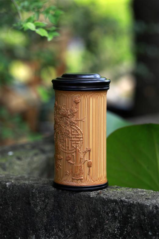 平安如意°竹雕茶叶罐 商品图2