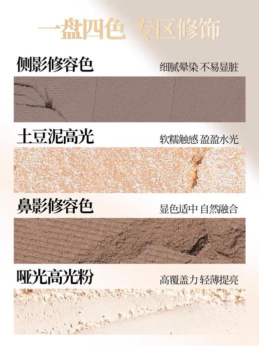 唯资四色修容盘高光修容一体盘哑光提亮侧影鼻影阴影腮红 商品图8