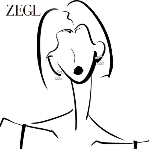 ZEGL简约锆石耳环女轻奢小众设计感高级耳钉气质925银针秋冬耳饰 商品图1