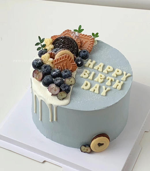 男生&爸爸简约生日蛋糕 商品图0