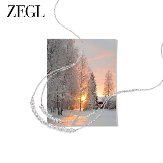 ZEGL双层叠戴毛衣链人造珍珠项链女秋冬轻奢小众法式高级感锁骨链 商品图2