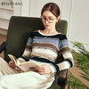 OLrain欧芮儿条纹针织衫女早春2024年新款慵懒风圆领薄款套头毛衣 商品缩略图0