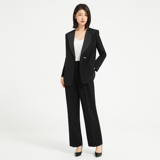 IWY/时尚干练黑色女士职业西服套装气质休闲西服外套韩版名媛上班正装C13518+P33518-黑色 商品图1