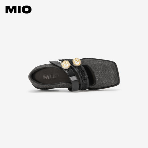 MIO米奥春季玛丽珍女鞋方头复古低跟通勤缎面单鞋女鞋M241430128 商品图2