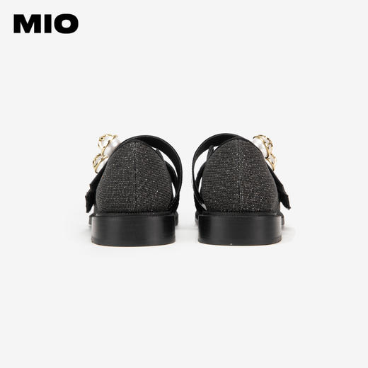 MIO米奥春季玛丽珍女鞋方头复古低跟通勤缎面单鞋女鞋M241430128 商品图4