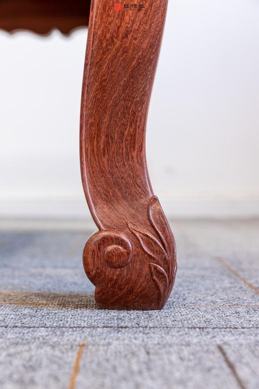 红桥红  家具严选  缅甸花梨（大果紫檀）【石面 130 三弯腿卷草纹大茶几 】 商品图7