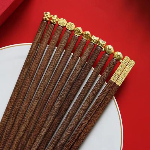 【会员礼】高档 金属头鸡翅木福筷 6双礼盒装 商品图3