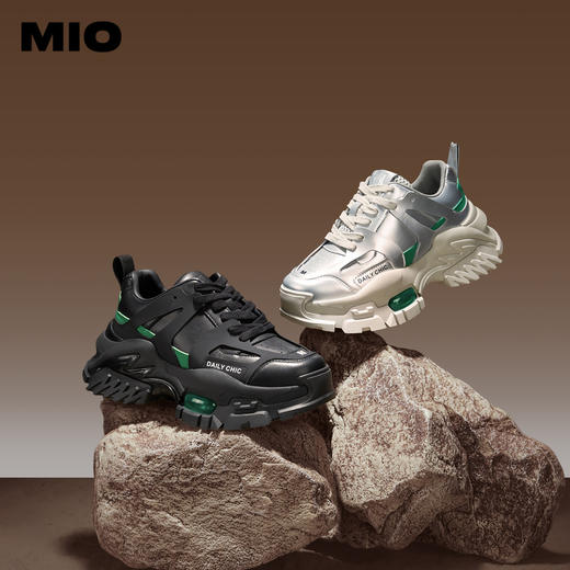 MIO米奥春季银色老爹鞋厚底时尚休闲鞋时髦舒适女鞋M241561603 商品图0