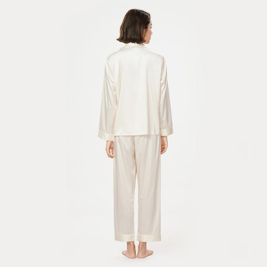 都市丽人亲情蜜语好睡好眠春夏睡衣女哑光弹力色丁家居服薄款长袖长裤女士丝质套装新年本命年红品LH40A5 商品图3